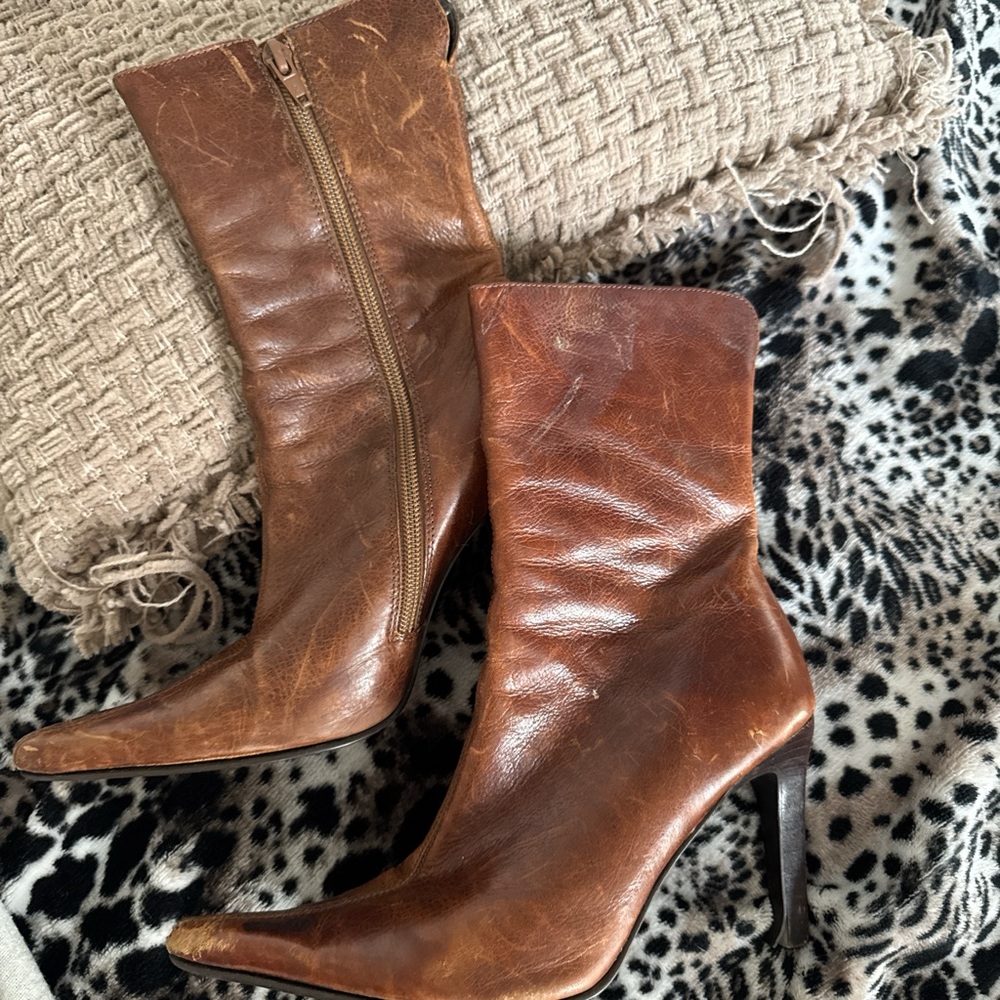 6.5 slim ankle leather boots